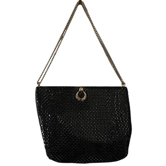 Vintage 1960s Whiting & Davis Black Metal Mesh Evening Crossbody Shoulder Bag - Picture 10 of 10